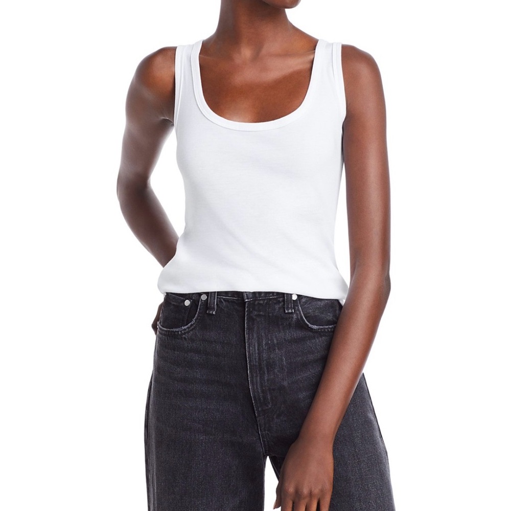Splendid 1x1 Ribbed Tank Top in White
